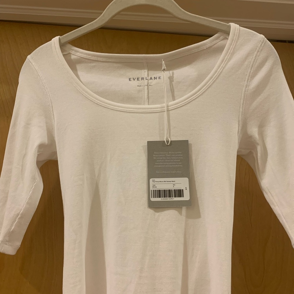 Everlane NWT small white Pima cotton scoop neck